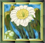 Stained Glass Pattern Saguaro Bloom