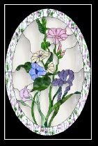 Stained Glass Pattern Western Flowers