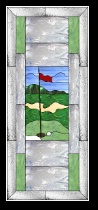 Stained Glass Pattern Golf Flag Cabinet Door