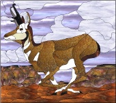 Stained Glass Pattern Pronghorn Antelope